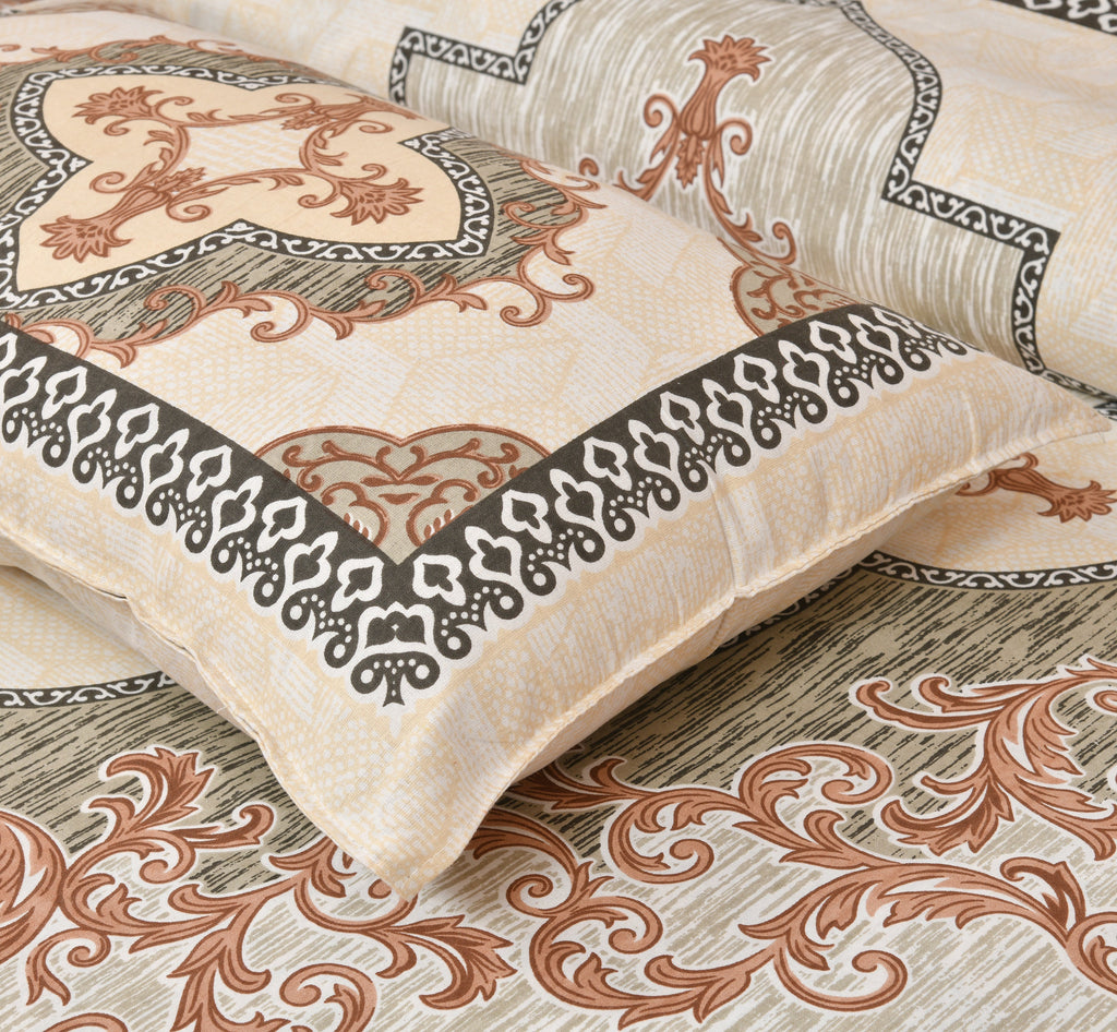 Rajvastra Kaleen Heritage Brown Bedsheet Set 100 x 108