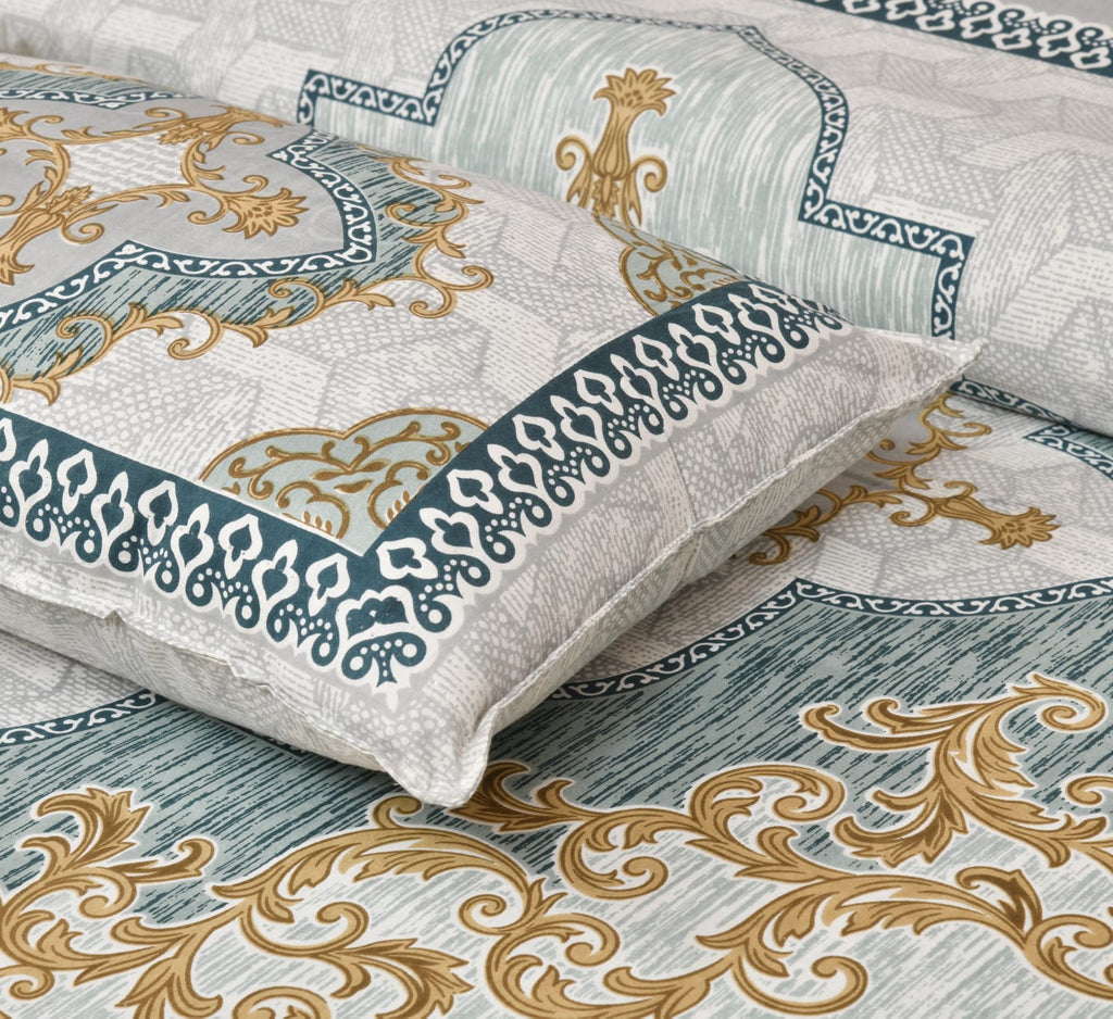 Rajvastra Kaleen Heritage Turquoise Bedsheet Set 100 x 108