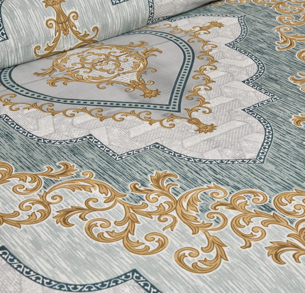 Rajvastra Kaleen Heritage Turquoise Bedsheet Set 100 x 108