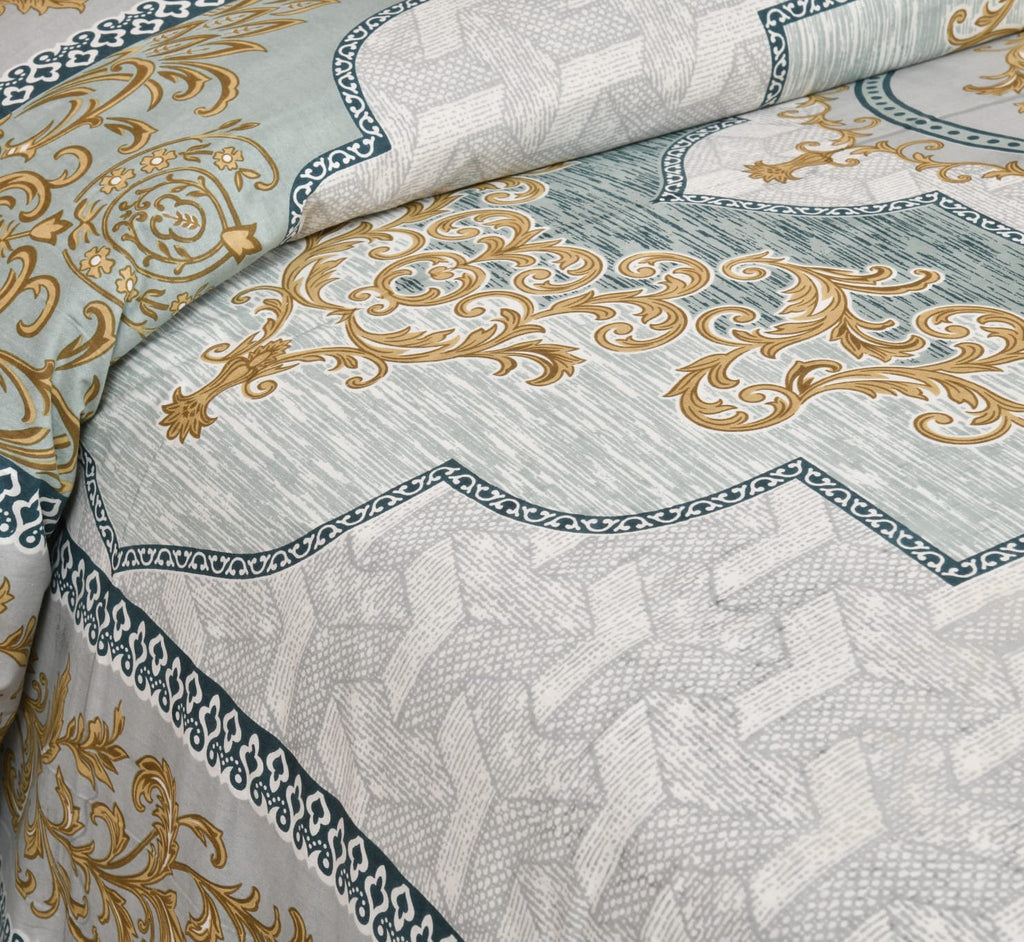 Rajvastra Kaleen Heritage Turquoise Bedsheet Set 100 x 108