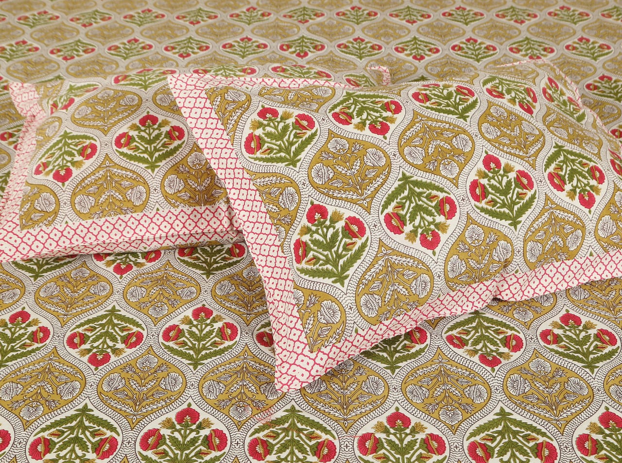 Rajwada Empire Collection Green Bedsheet Set 108 x 108