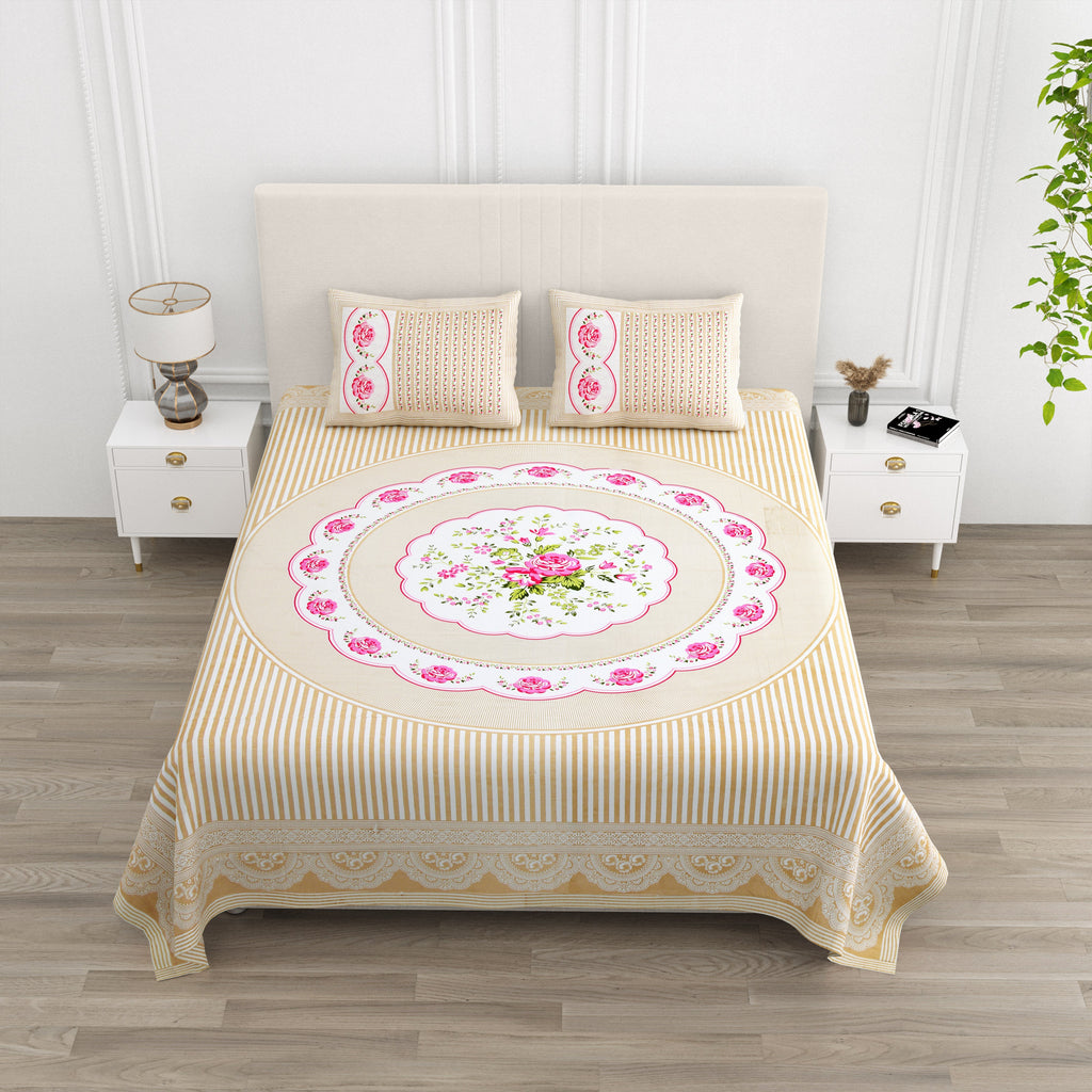 Rajwada Pushp Medallion Collection Bedsheet  Set 100 x 108