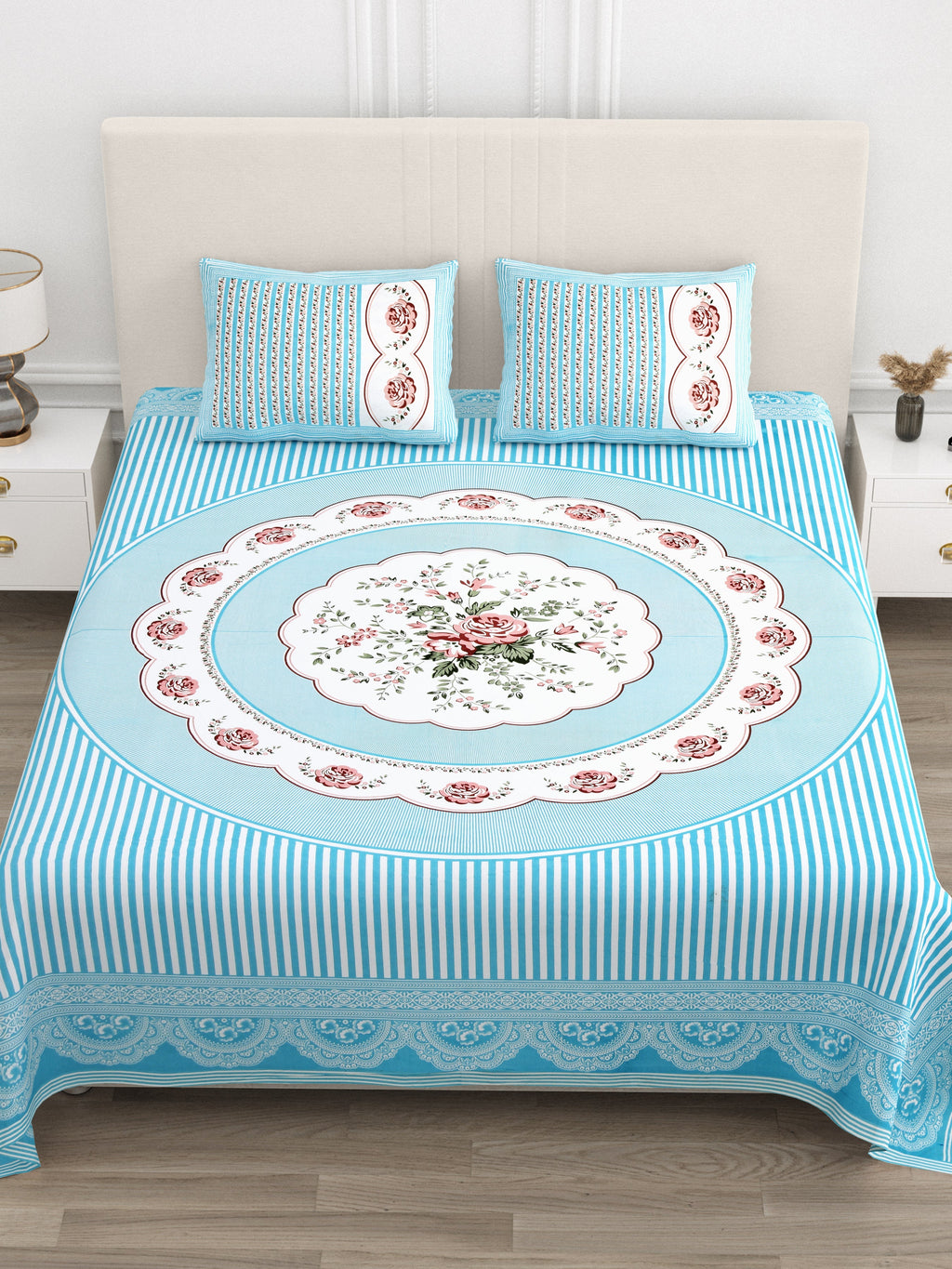 Rajwada Pushp Medallion Collection Bedsheet  Set 100 x 108