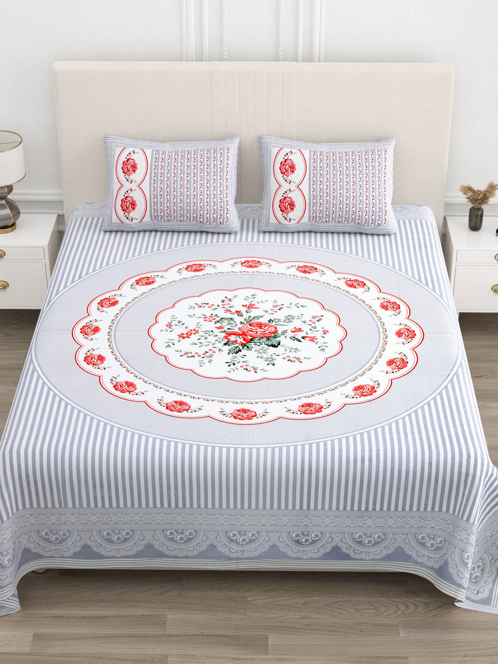 Rajwada Pushp Medallion Collection Bedsheet  Set 100 x 108