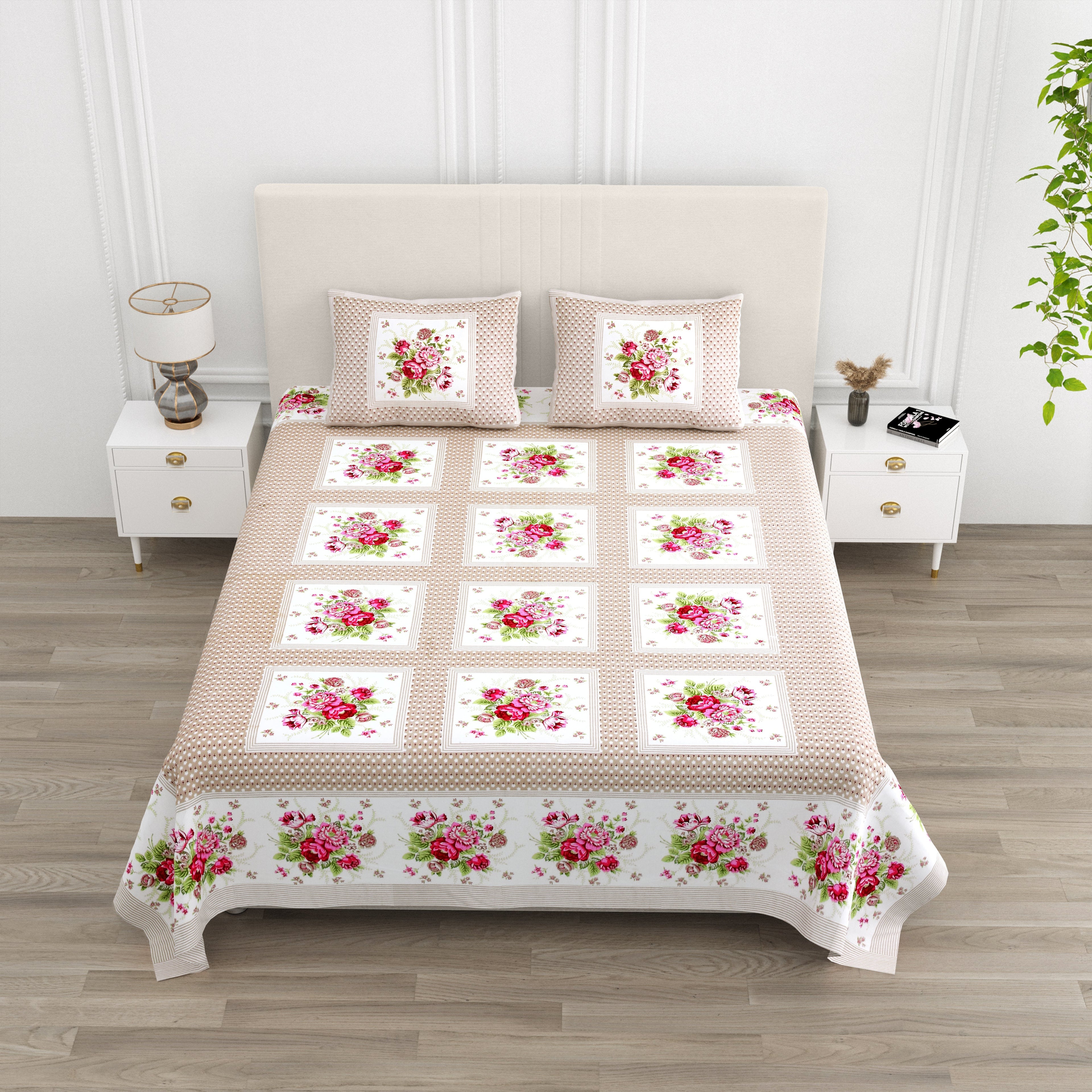 Rajwada Phool Gulistan Collection Bedsheet  Set 100 x 108