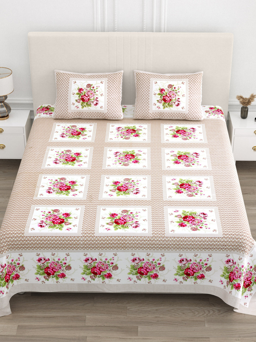Rajwada Phool Gulistan Collection Bedsheet  Set 100 x 108