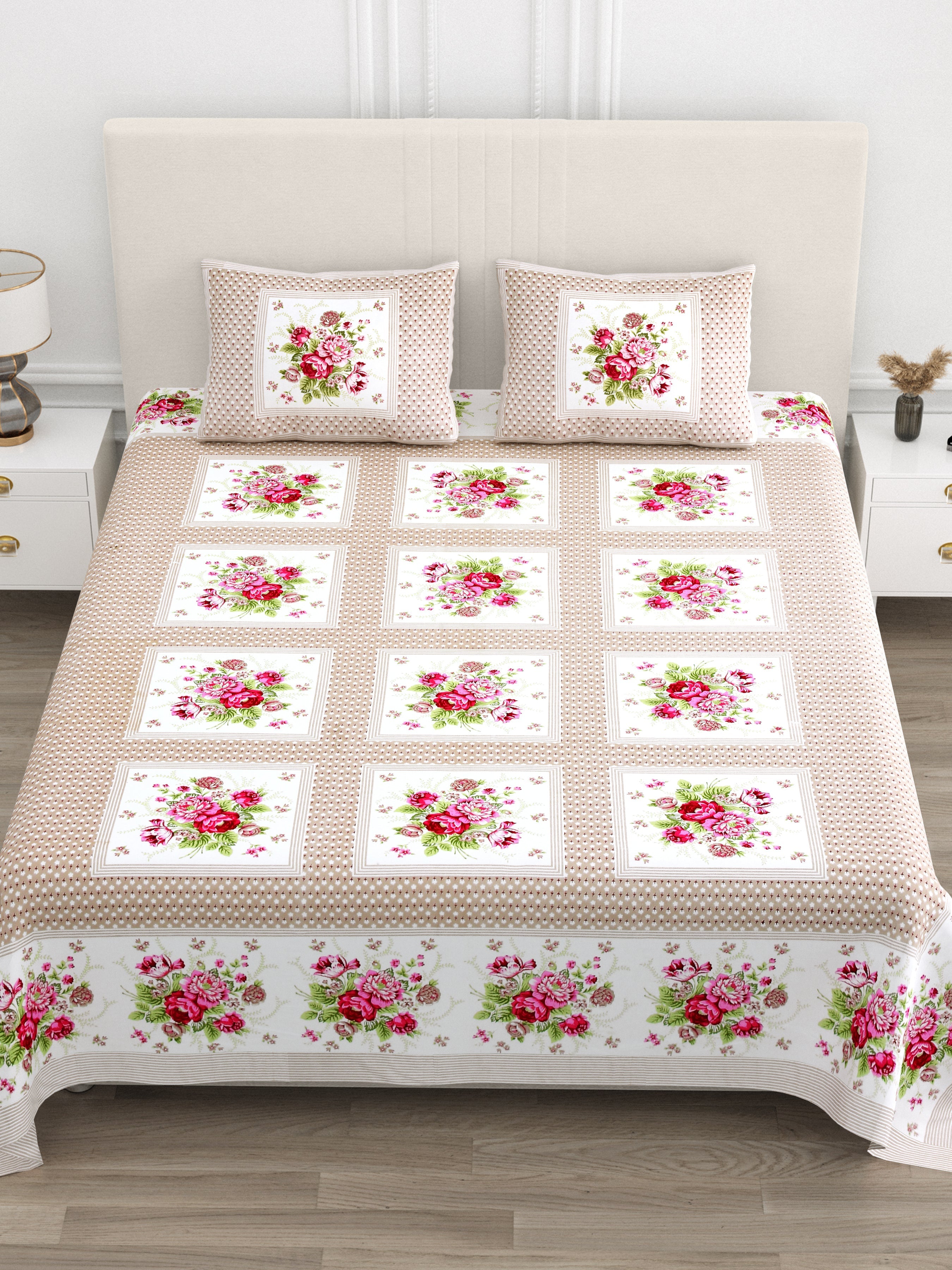 Rajwada Phool Gulistan Collection Bedsheet  Set 100 x 108
