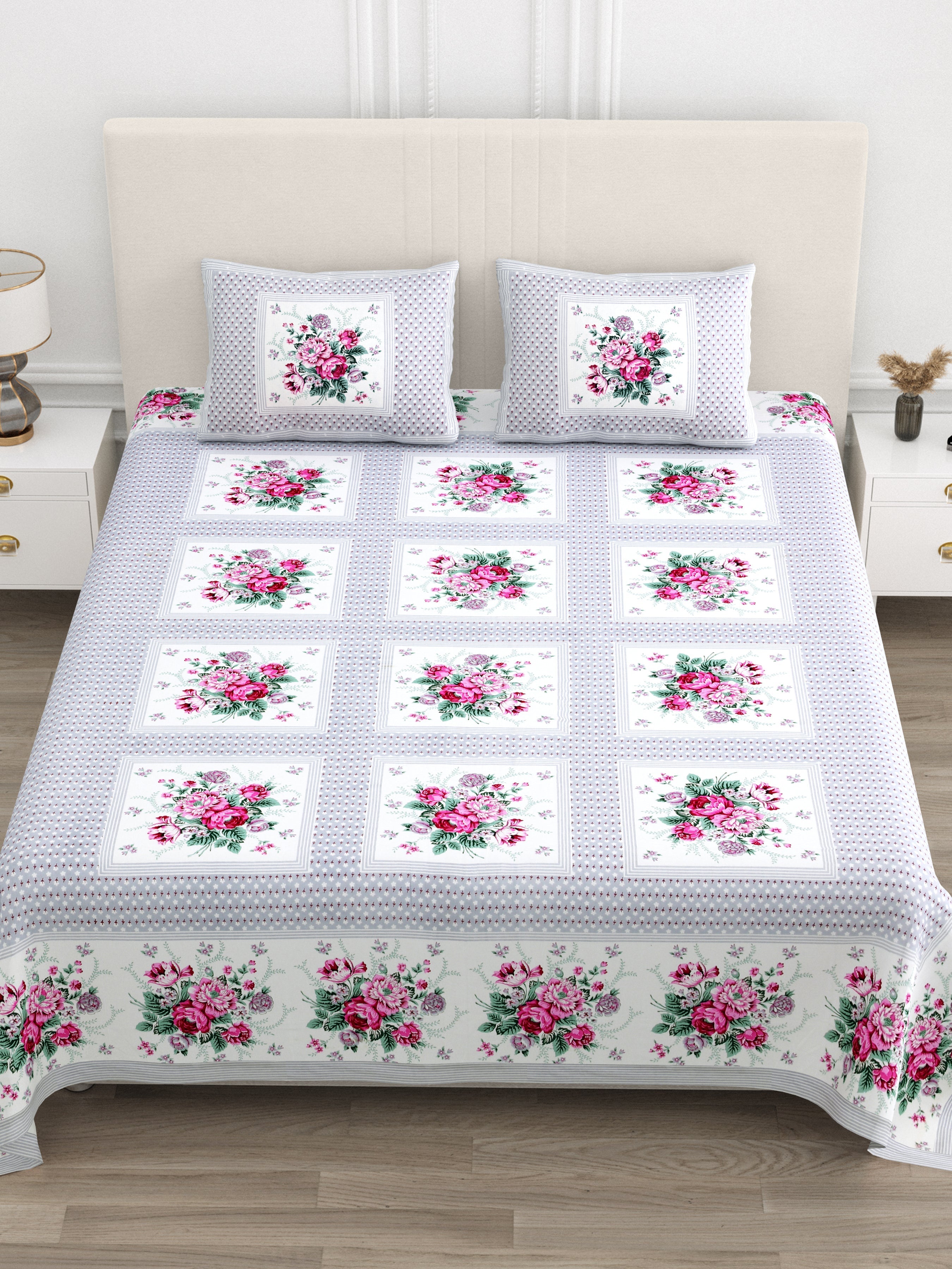 Rajwada Phool Gulistan Collection Bedsheet  Set 100 x 108