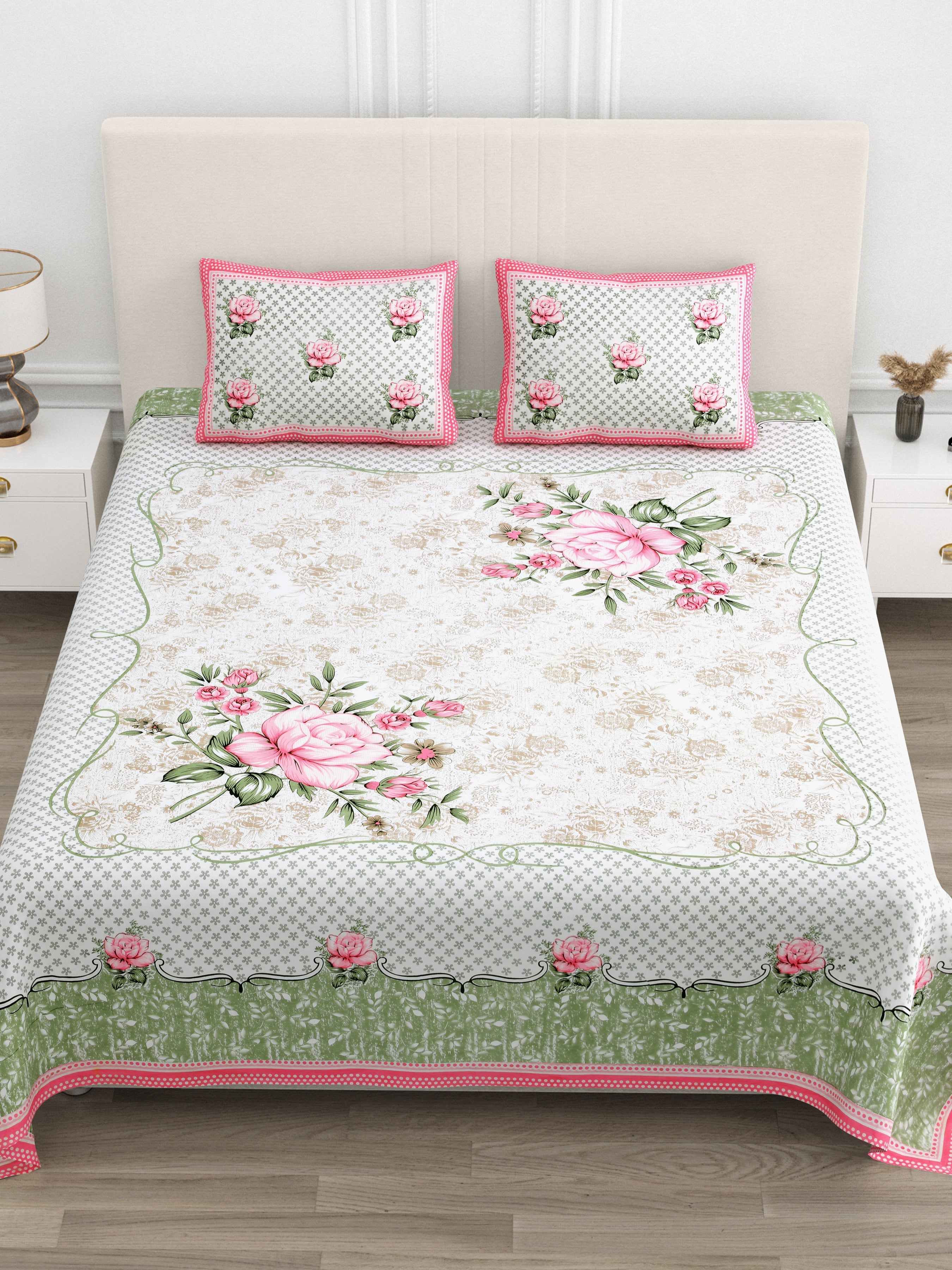 Rajwada Phool Collection Bedsheet Set 100 x 108