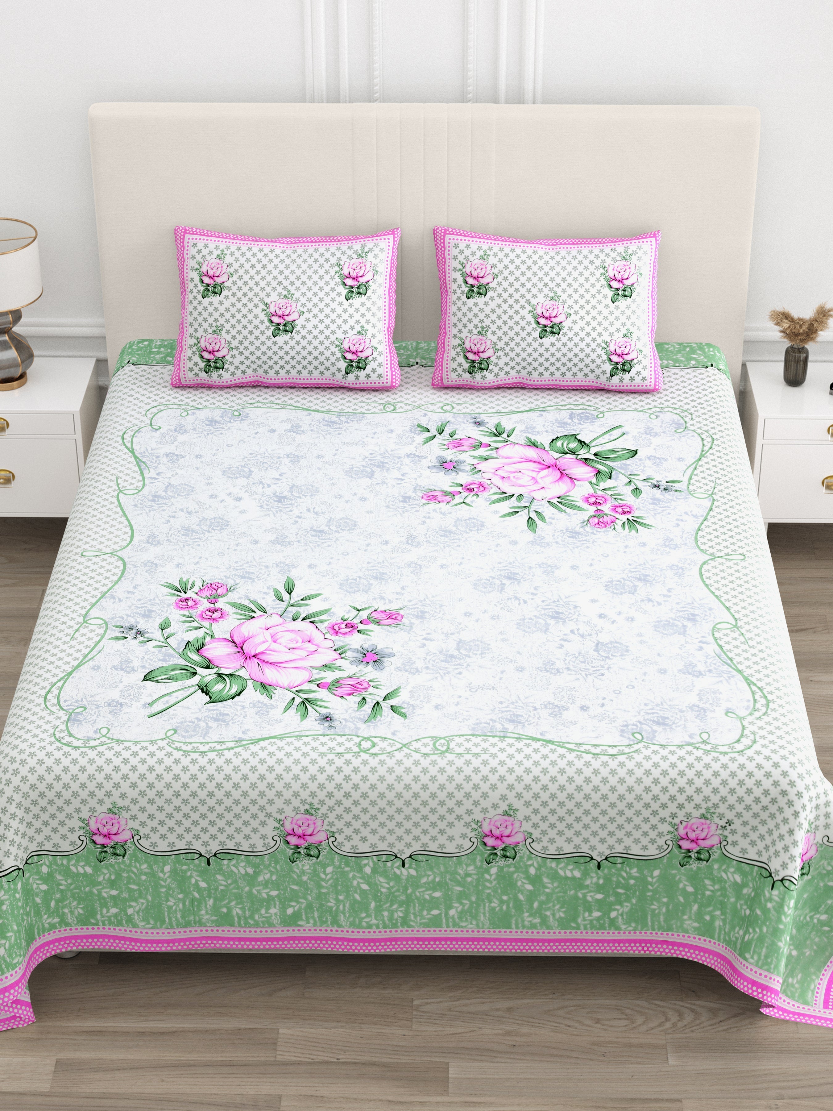 Rajwada Phool Collection Bedsheet Set 100 x 108