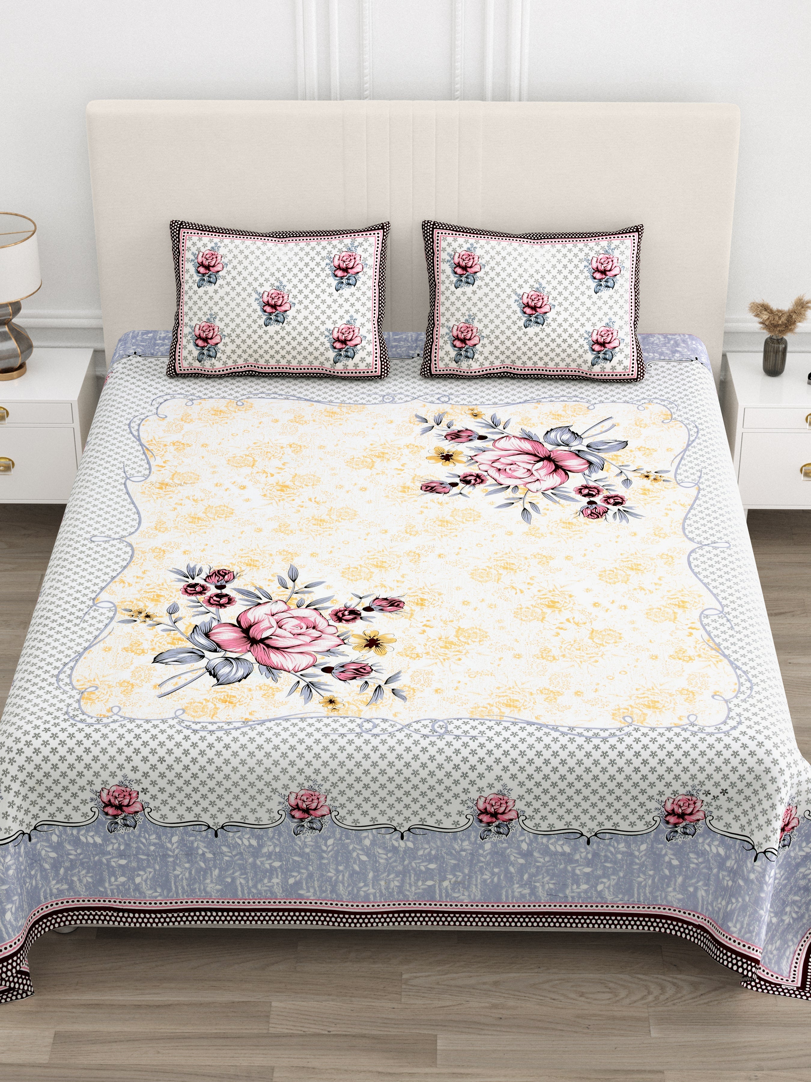Rajwada Phool Collection Bedsheet Set 100 x 108