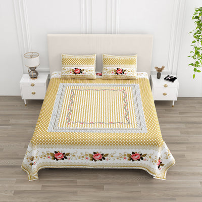 Sunehri Phool Collection Bedsheet  100 x 108
